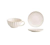 Tazas Taza de café de cerámica Taza de café con Forma Creativa Juego de platillos Taza de té de la Tarde Retro Simple Taza de café (Color : A)