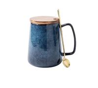 Tazas Taza De Té Tazas De Café De Cerámica 700 Ml Taza De Café Tazas De Cerámica Tazas De Té para El Desayuno Té Leche Bebida Avena Yogur Taza De Café(Cup+Spoon+Lid)