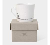 Tazas Wobbly de East of India seleccionan varios estilos y diseos de porcelana en caja de regalo (La felicidad es solo una galleta lejos).