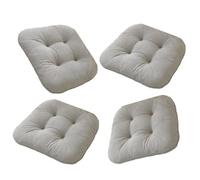 TAZIZI Almohadillas de asiento copetudas para sillas duras, cojín de pana | Colección de 4 cojines suaves para silla con tela texturizada en comedor, estudio, hogar