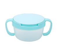 Tazn de Comida para Bebs, Tazn de Comida para Bebs con Doble Asa, Recipiente para Refrigerios para Nios Pequeos con Cubierta en Espiral para Nios (lago azul