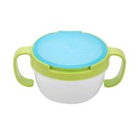 Tazn de Comida para Bebs, Tazn de Comida para Bebs con Doble Asa, Recipiente para Refrigerios para Nios Pequeos con Cubierta en Espiral para Nios (GREEN