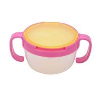 Tazn de Comida para Bebs, Tazn de Comida para Bebs con Doble Asa, Recipiente para Refrigerios para Nios Pequeos con Cubierta en Espiral para Nios (rojo