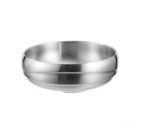 Tazón aislado Ramen de acero inoxidable de doble pared para sopa caliente fideos fríos Gran capacidad 1400ml Estilo asiático Comida Bowl (plata)