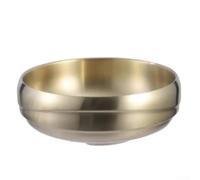 Tazón aislado Ramen de acero inoxidable de doble pared para sopa caliente fideos fríos Gran capacidad 1400ml Estilo asiático Comida Bowl (oro)