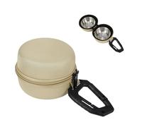 Tazón colgante de doble taza para mascotas, con estuche de acero inoxidable, cuencos dobles para mascotas, vajilla para viajes al aire libre, cuenco para beber al aire libre