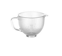 Tazón con cabezal inclinable, 4.5-5QT, compatible con Kitchenaid, Artisan 5KSM125,5KSM150,5KSM175,5KSM7580,RRK150(Glass bowl 1pcs)