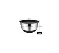 Tazón de acero inoxidable con tapa, base antideslizante, ensaladera profunda, batidor de huevos, utensilio de cocina, base de goma, batidora de silicona, tazón grueso.(3.6qt)