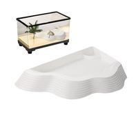 Tazón de agua de tortuga, cuenco de agua antideslizante de tortuga con rampa, bandeja de remojo de reptiles, lavabos de piscina para gecko, serpiente, dragón barbudo