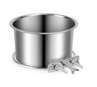 Tazón de agua para jaula: taza colgante de acero, plato colgante, fijación sólida con clip, soporte de taza de borde liso, diseño fácil de limpiar | Perfecto para después de comidas, estancias en