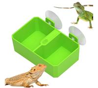 Tazón de alimentación con Lagarto: tazón de Reptil de Aspecto Natural, Accesorio de terrario de Resina durrible | Placa de alimentación de Anfibios no tóxicos, pequeñas Mascotas fáciles de Limpiar la