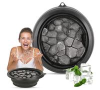 Tazón de baño de hielo facial para hielo con icetray integrado, cuenco plegable para baño de hielo, hielo para tratamientos faciales de agua helada, kit de baño de hielo facial, inmersión facial de