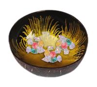 Tazón de cáscara de coco natural - Tazón de llavero natural - Decoración del hogar para la oficina, servicio a domicilio, Frutas, nueces, almacenamiento de llaves, ensaladas para ensaladas, nueces