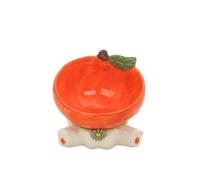 Tazón de cerámica para frutas y gatos, cuencos elevados para agua y alimentos para mascotas, para perros pequeños, inclinados, comederos, accesorios para cachorros y gatos (naranja)