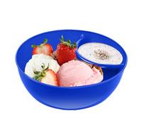 Tazón De Cereales Antiempapado: Plato Para Servir Refrigerios Divididos De 10 Oz, Plato Apilable Con Sección De Inmersión, Tazón Para Refrigerios Dividido, Tazones De Pan Para Galletas Con Tapa, Plat