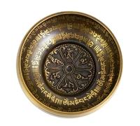 Tazón de cobre para meditación hecho a mano de Nepalés, para yoga, decoración del hogar y coleccionable (incluye mazo y cuello)