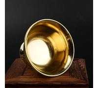 Tazón de cobre puro de latón pequeño tibetano auspicioso creativo taza de agua té dorado regalo budista decorativo (4.65 pulgadas)