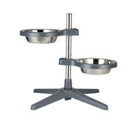 Tazón de comida elevada para mascotas - Tazón doble elevado para perros, cuenco de alimentación para mascotas - Cuenco de alimentación para mascotas regulable en altura (