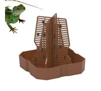 Tazón de comida lagarto, Tazón de comida de dragón barbudo,Plato de alimentación de camaleón con escalera | Tazones de alimentación de reptiles que no son deslizantes con escalera para camaleón, dragó