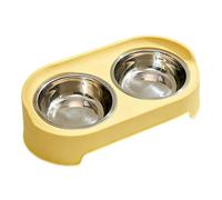 Tazón de comida para perros - Juego de servicio doble, recipiente de metal antideslizante, plataforma elevada, accesorios de alimentación doméstica | Proporciona organización de alimentos y agua para