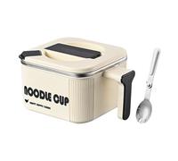 Tazón De Fideos De Acero Inoxidable - Cocedor De Pasta Para Microondas Grande, Recipiente Para Sopa, Diseño De Mango De Cuchara | Plato De La Preparación De La Comida Para El Uso De La Porción