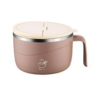 Tazón De Fideos Instantáneos - Plato De Metal 304 Para Servir Pasta, Tarro De Comida Con Aislamiento Térmico, Vasijas De Sopa De Avena Versátiles, Olla Reutilizable Para Mezclar Ensalada, Sopera De Ar