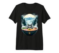 Tazón de Fideos Pho Cat Foodie Cocina asiática Arte Camiseta Premium