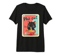 Tazón de Fideos Pho Cat Foodie Cocina asiática Arte Camiseta Premium