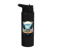 Tazón de fideos Pho Cat Foodie Cocina asiática Arte Stainless Steel Insulated Water Bottle