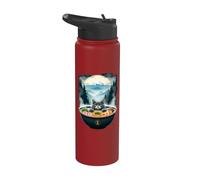 Tazón de fideos Pho Cat Foodie Cocina asiática Arte Stainless Steel Insulated Water Bottle