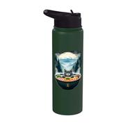 Tazón de fideos Pho Cat Foodie Cocina asiática Arte Stainless Steel Insulated Water Bottle