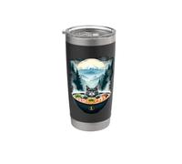 Tazón de fideos Pho Cat Foodie Cocina asiática Arte Vaso térmico de acero inoxidable de doble pared