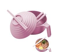 Tazón de fideos ramen,Tazón de ramen,Ensaladera con palillos, cuchara y tenedor | Fruteros con tapa y asa para patatas fritas, frutas, ensaladas, fideos y ramen