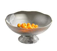 Tazón de Frutas, de Frutas Tazones Decorativos con Orificios de Drenaje Pedestal de Base Desmontable Tazón de Frutas para Mesa Encimera Tazones de Frutas Decorativos para el (Gris)