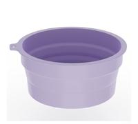Tazón de hielo plegable de silicona con bandeja de hielo para baño de hielo facial de doble propósito y enfriador de bebidas, tamaño compacto para una fácil portabilidad y almacenamiento (morado)
