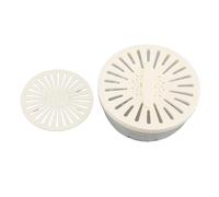 Tazón de lavado de frutas, filtro de frutas multipropósito de fruta cesta de drenaje vegetal con tapa y mango plegable para frescura de refrigerador y picnics al aire libre (Blanco)