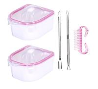 Tazón de Manicura, 2 unids Tazón de Remojo de Manos Tazones de Remojo de Uñas Cuenco de Manicura Cuenco para Remojo de Uñas con Pelador Cutículas para Tratamientos