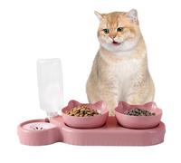 Tazón de mascota doble: alimentador de agua de mascotas 2 en 1, plato de comida de gato para perros elevado | Alimentador de botellas de agua de gravedad, base antideslizante para mascotas pequeñas, b