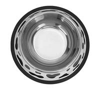 Tazón de Mascota Patrón de Vaca Acero Acero Redondeo Alimentador Comedero Mascotas con Fondo Goma para SM Cat Dog Diameter 18 cm/ 7.1 Pulgadas Pet Bowlstainl Steel Bofloor. el (Diámetro Inferior 15