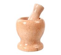 Tazón de piedra para moler Juego de mortero y triturador pastillas mármol pulido natural, molinillo especias, cuenco hierbas, polvo Pesto tamaño pequeño 3,7 pulgadas(Beige)