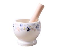 Tazón de piedra para moler Juegos de mortero y maja cerámica for el hogar, amoladora blanca, máquina Manual ajo for abrasión nueces chile(Grande)