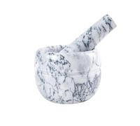 Tazón de piedra para moler Molinillo de especias mármol for ajo creativo, tarro Manual for golpear, prensador pequeño(Grey)