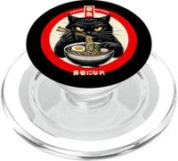 Tazón de Ramen de Gato Negro estético japonés PopSockets PopGrip para MagSafe