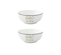 Tazón de servir, Cuenco de cerámica, ensaladera, juego de cuencos grandes for sopa, frutero blanco, cuenco for mezclar cereales, apilable, redondo, blanco, pasta grande, porcelana blanca, juego de 2