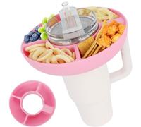 TazóN de Silicona Para Aperitivos,Taza Reutilizable para Aperitivos Stanley,Bandeja para Stanley,Accesorios Compatibles con la Taza Stanley de Silicona para Aperitivos de 30oz/40 oz (40 oz Rosa)