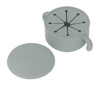 Tazón de silicona para bebés, colores pastel antideslizantes seguros, cuenco de alimentación para bebés, de silicona, base de succión sólida, con tapa para alimentación de bebé (verde ejército 5625U)
