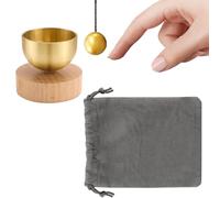 Tazón de sonido | Base de madera espiritual con campanas | Cuenco de meditación de sonido portátil - para hombres principiantes, conciencia, mantra, estudio, viajes, hogar, sala de estar, dormitorio