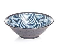 Tazón De Sopa De Fideos Ramen Cerámica Japonés Con Seikaiha Patrón De Onda Tradicional