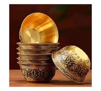 Tazón De Suministro De Agua Frente Al Buda, Diámetro De 7 Cm De Cobre Tallado En La Parte Inferior Plana Copa De Agua Bendita, Suministros Budistas Tibetanos (Color : #2_1 set/7 pcs)