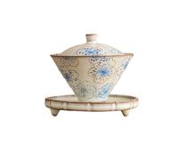 Tazón de té personalizado estilo chino con tapa para horno Sancai Gai de Imitation Song Dynasty Ru de 110 ml [Lite]
